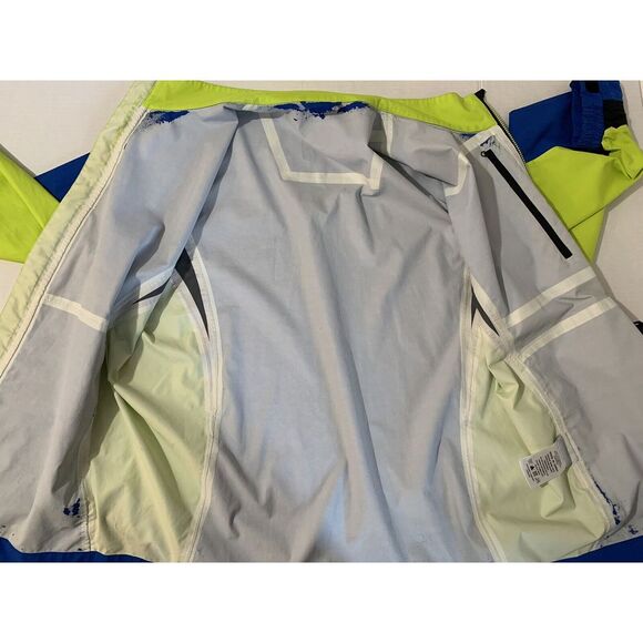 FootJoy FJ HydroLite Golf Rain Jacket Men's Size L Blue Acid Green Full Zip - Picture 12 of 16